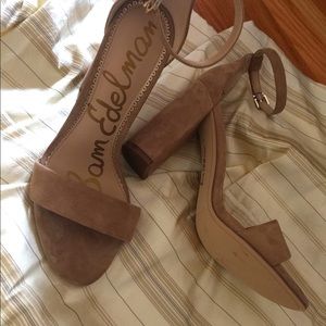 Sam Edelman Ankle Strap Sandal Suede Nude